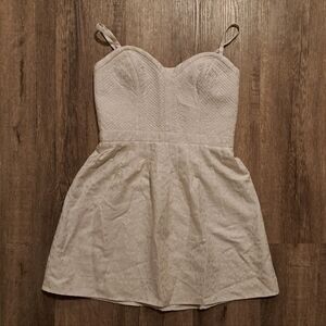 Jessica Simpson White Strapless-Look Textured Mini Dress